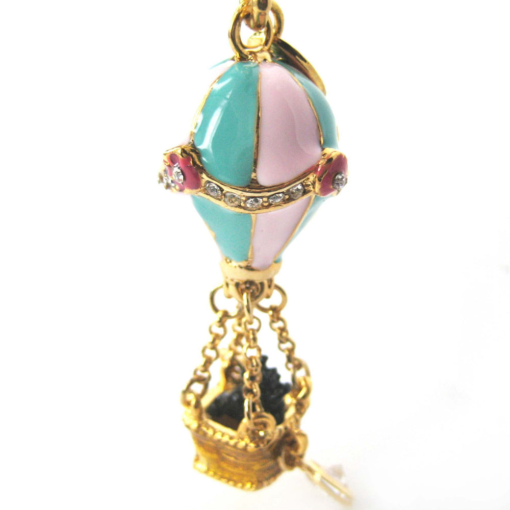 Italian Multicolored Enamel Hot Air Balloon Necklace in 14kt Yellow Gold |  Ross-Simons